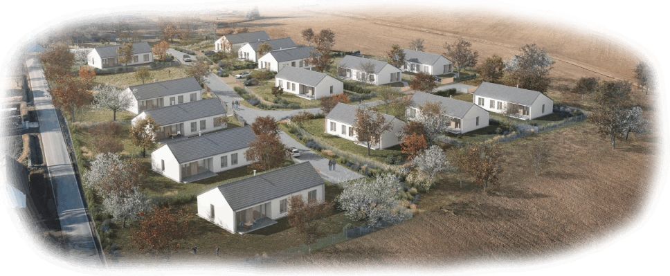 vizualizace 14 rodinných domů Ledňáček